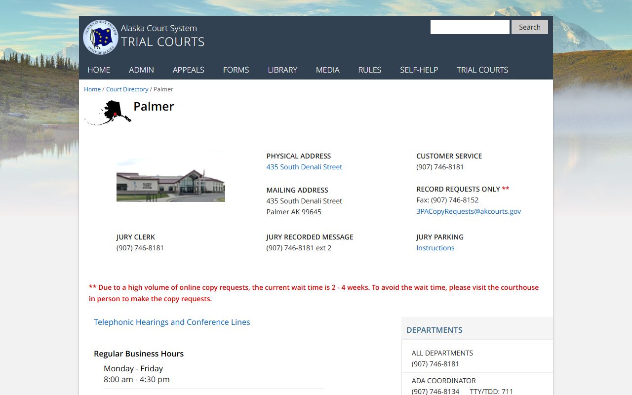 big lake divorce decree records - palmer court directory