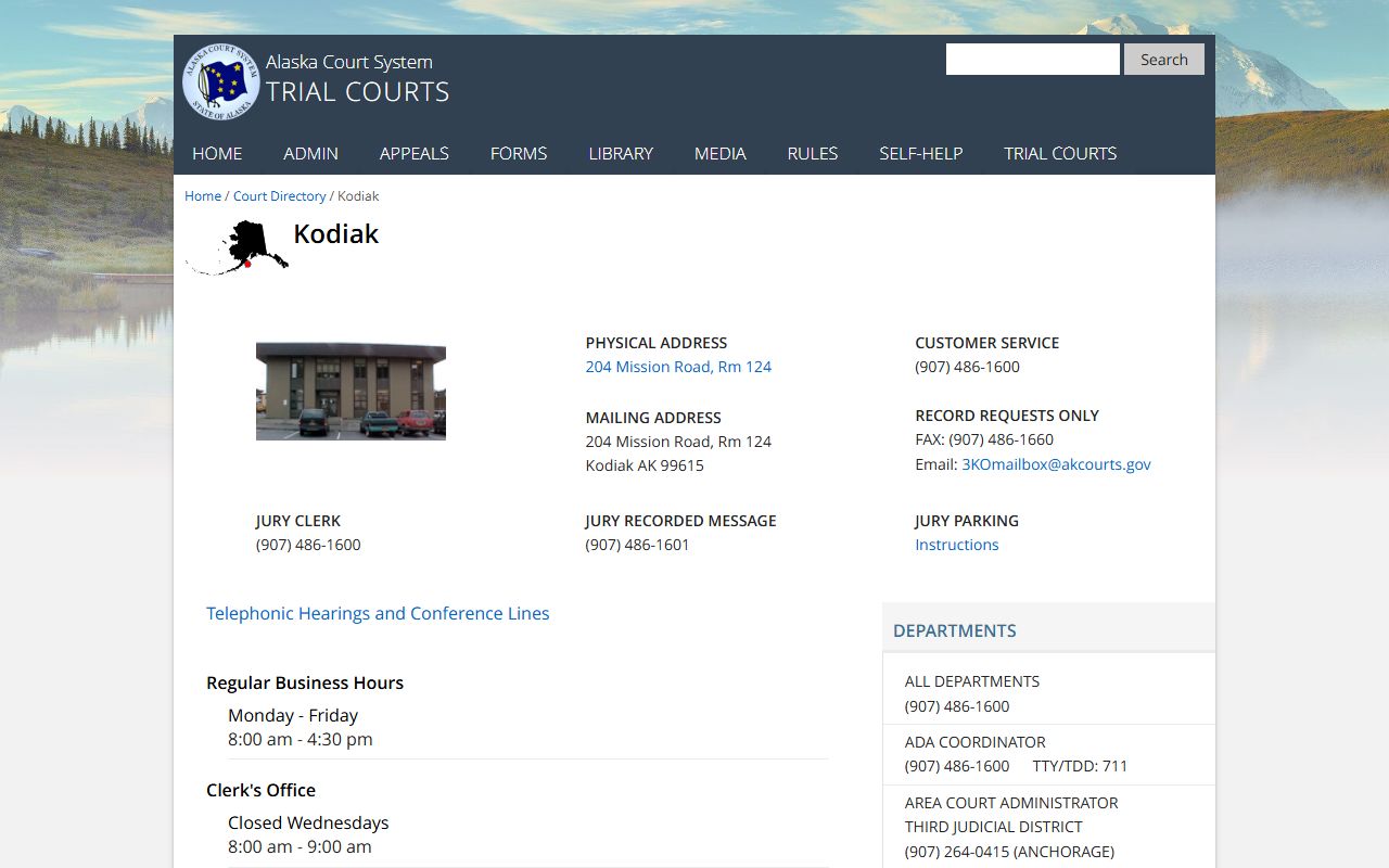 Kodiak divorce decree records - Kodiak court directory