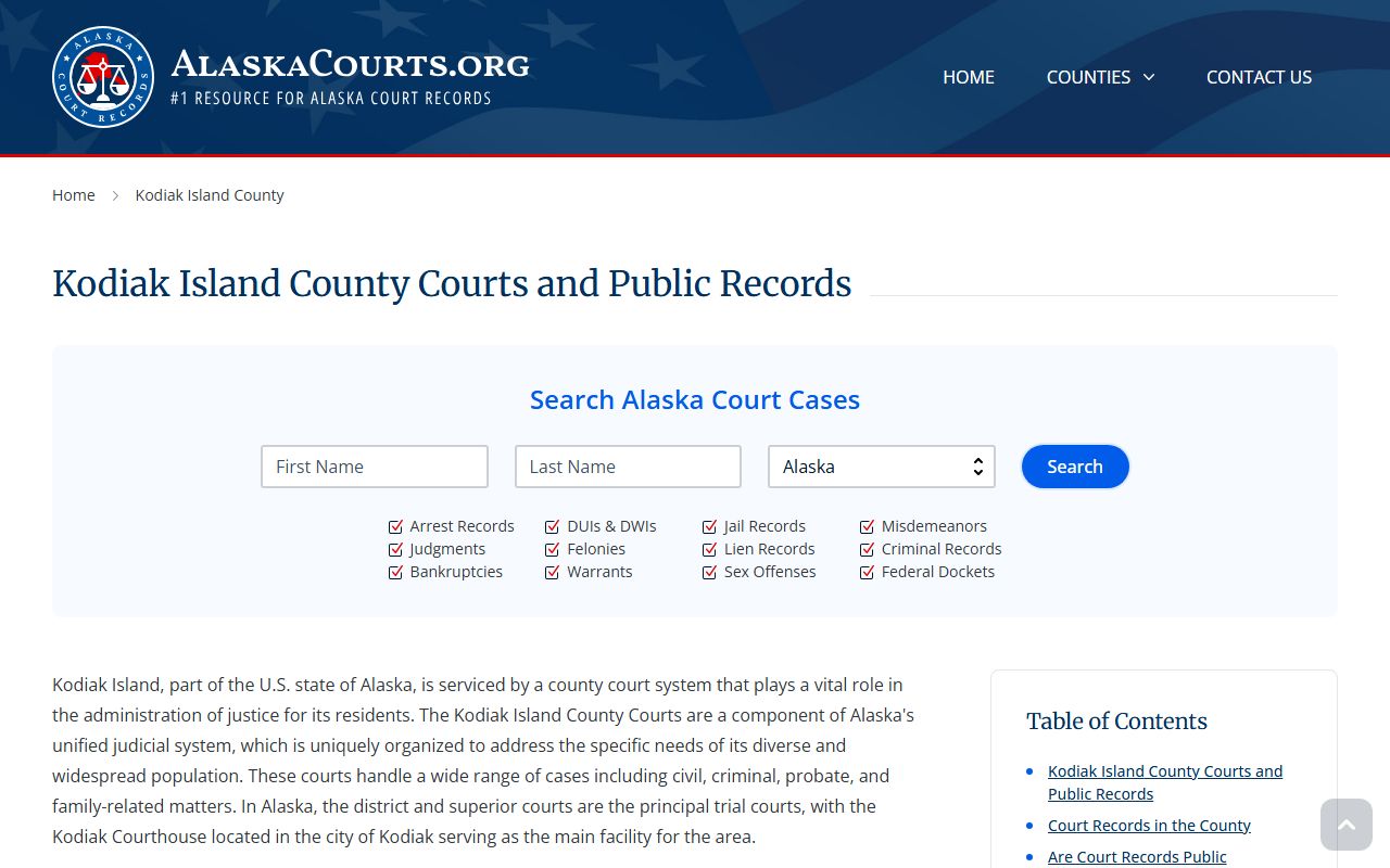 Kodiak divorce decree records - Kodiak Island county records
