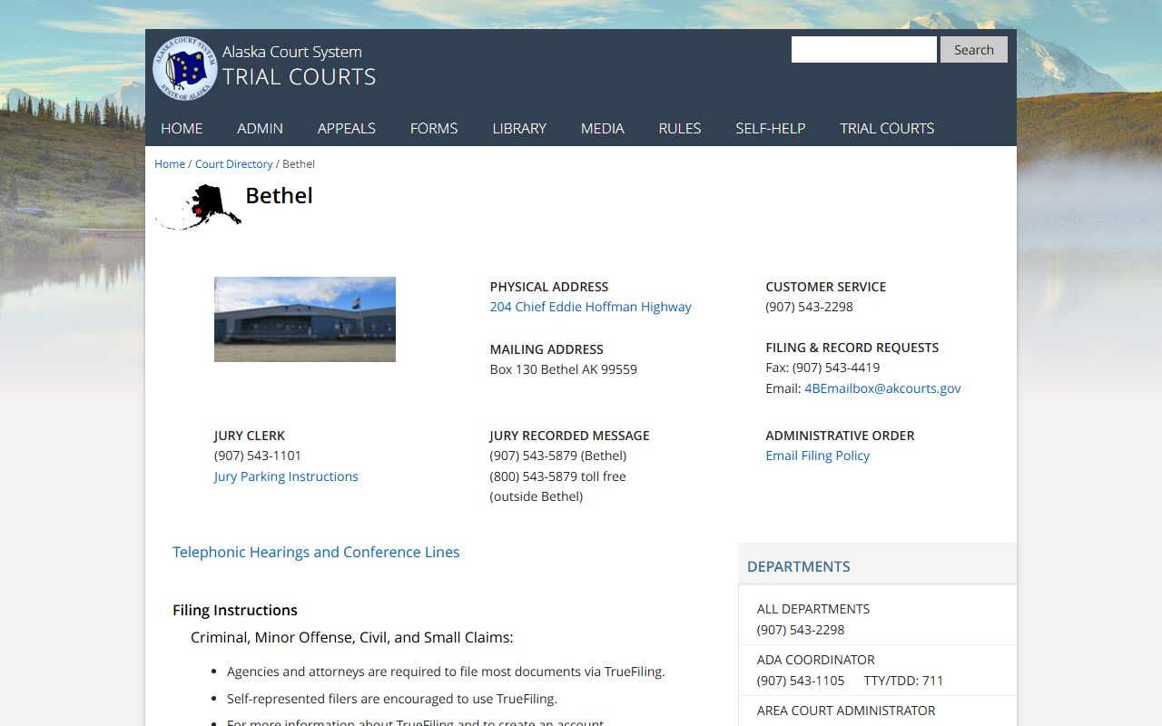 Bethel Census Area divorce decree records court directory