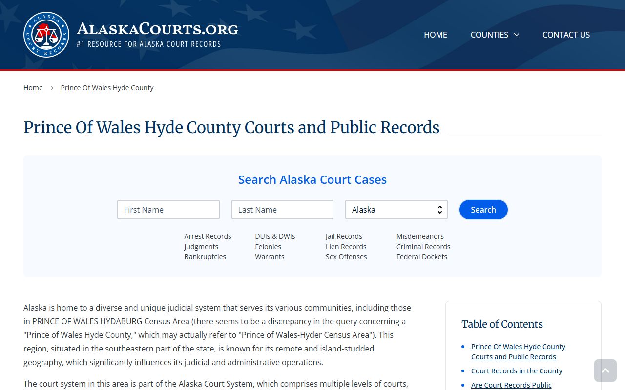 Prince of Wales-Hyder Census Area divorce decree records