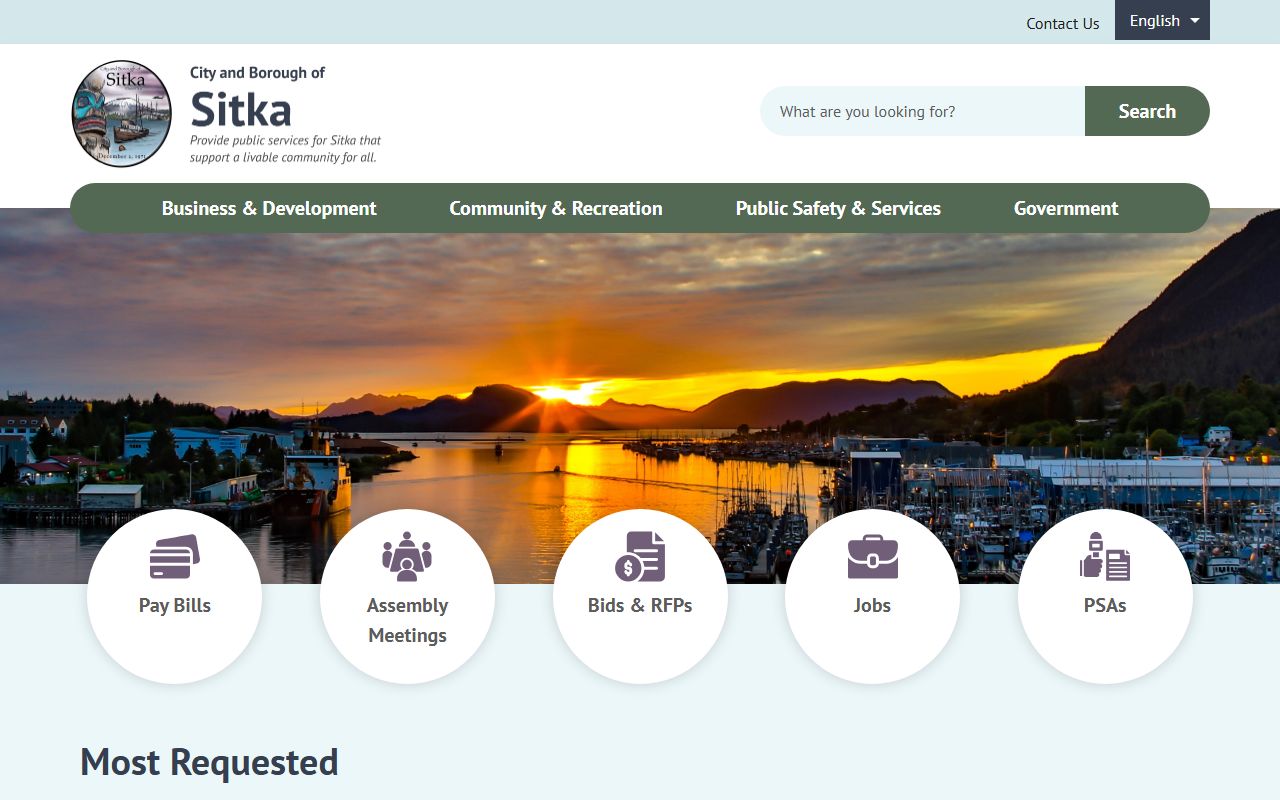 Sitka City and Borough official website for municipal services reference