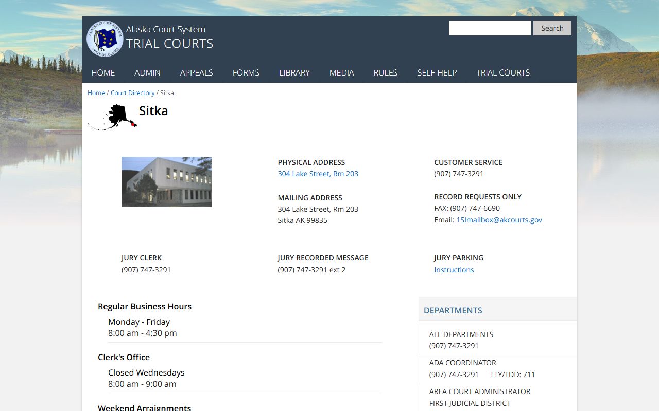 Sitka City and Borough divorce decree records court directory