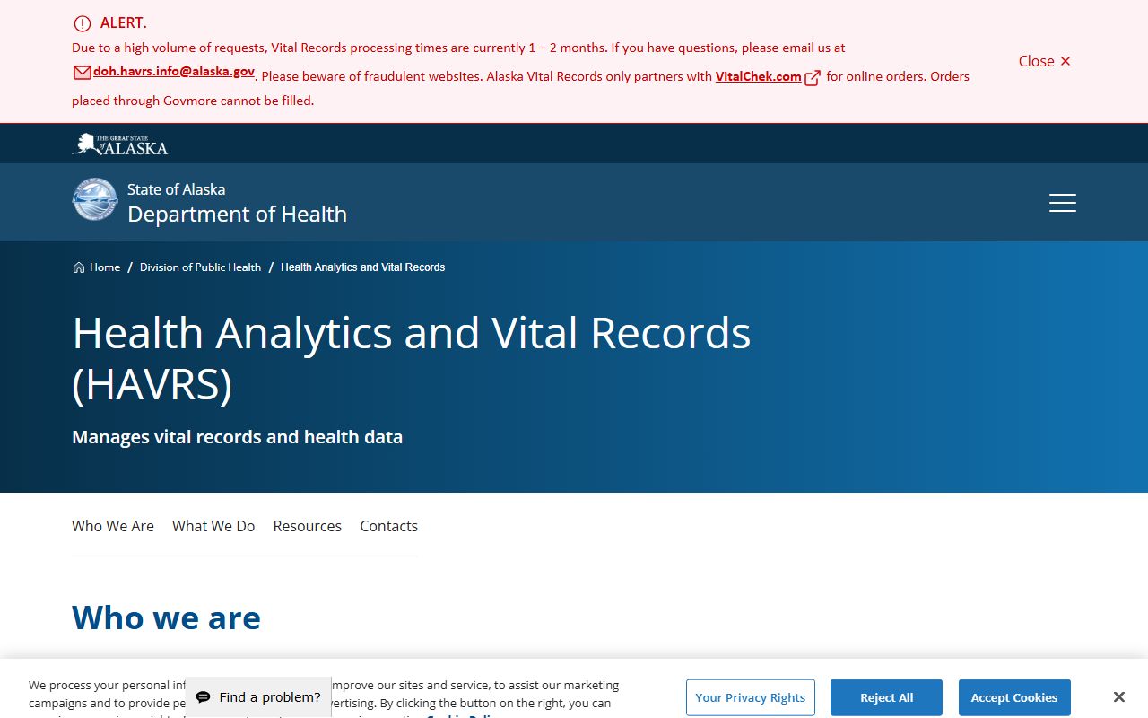 Skagway Municipality Alaska Bureau of Vital Statistics divorce decree records